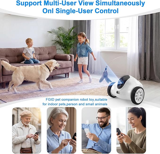 Pet Compainon Robot on Wheels,720P HD Camera,Indoor Movable Security Camera with 2-Way Talk,Bot with Night Vision,Distance Bot App Control for Cats/Dogs/Baby/Elderly