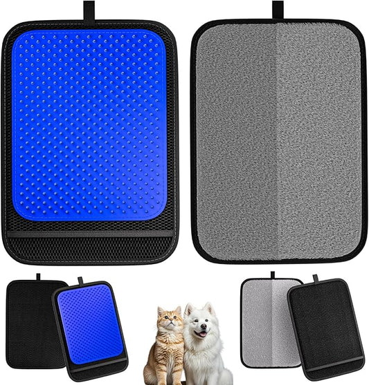 2 Pack Pet Hair Removal Glove, Pet Hair Remover Tool with 496 Silicone Tips, Gentle Shedding Brushes for Dogs & Cats, Efficient Pet Hair Gloves for Couch Carpet Clothing