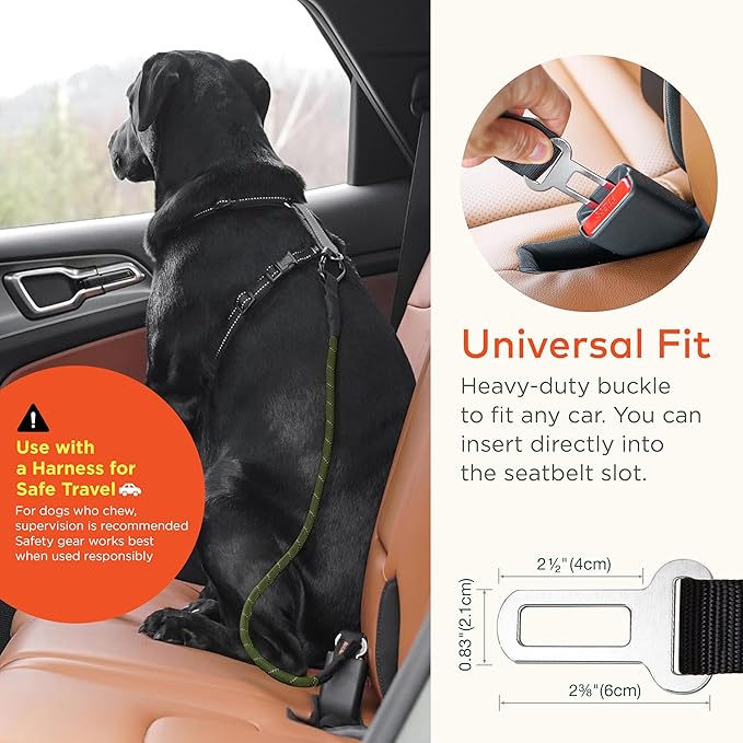 Travel Safety Bundle – First Aid Kit & Dog Seat Belt | Essential Pet Travel Accessories for Road Trips, Camping & Outdoor Adventures (Army Green)