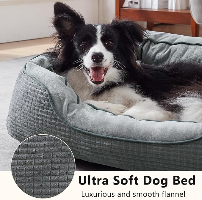 SIWA MARY Dog Beds for Small Medium Large Dogs & Cats. Washable Pet Bed, Orthopedic Dog Sofa Bed, Soft Calming Sleeping Warming Puppy Bed (Star-Grey, Medium-(25’’x 21’’x 8’’))