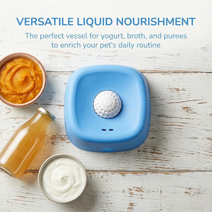 Slow Feeder Dog Bowls for Liquid Treat, Interactive Lick Bowl Anti-Slip Slow Feeder for Wet Food, Anti-Slip Bone Broth Dog Lick Bowl, Bone Broth & Yogurt, for Dogs and Cats