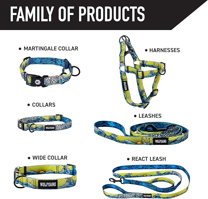 Wolfgang Heavy Duty Adjustable Dog Harness, Pull-Tested to Over 800 lbs for Walking & Training, DawnPatrol Print, Extra Large
