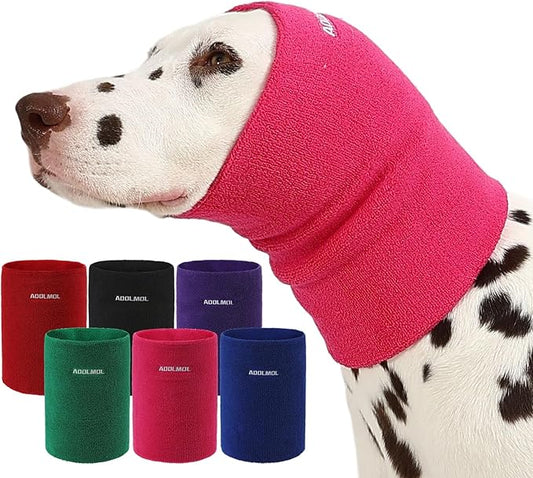 Dog & Cat Calming Hoodie – Soft Double-Layer Ear and Neck Cover for Anxiety Relief & Noise Protection, Elastic Pet Head Wrap for Grooming, Bath, Drying & Fireworks