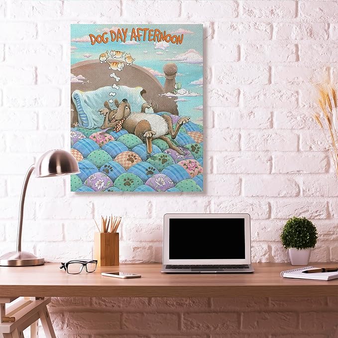 Stupell Industries 'Dog Day Afternoon Funny Cartoon Pet Design', Canvas Art, 36 x 48 Inches, Easy to Hang and Sturdy, Made in USA, by Gary Patterson