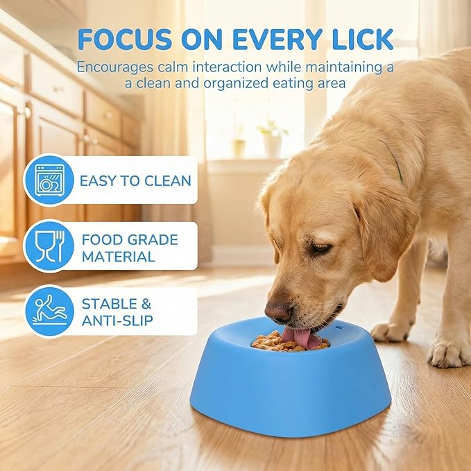 Interactive Pet Slow Feeder Toy, Blue, Rotating Ball Design, Easy to Operate, for Dogs and Cats (new B Type Blue)