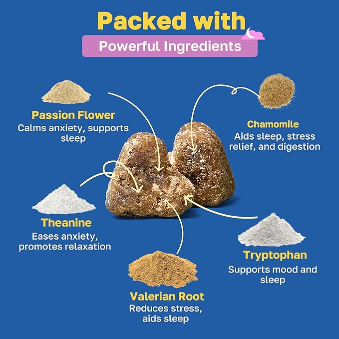Happy Paws Calming Chews for Dogs, Relaxation & Anxiety Support for All Breeds & Ages, Dog Sleep Aid with L Theanine & Chamomile, Vegan Peanut Butter Flavor, Organic, Non GMO, 200 Soft Chews