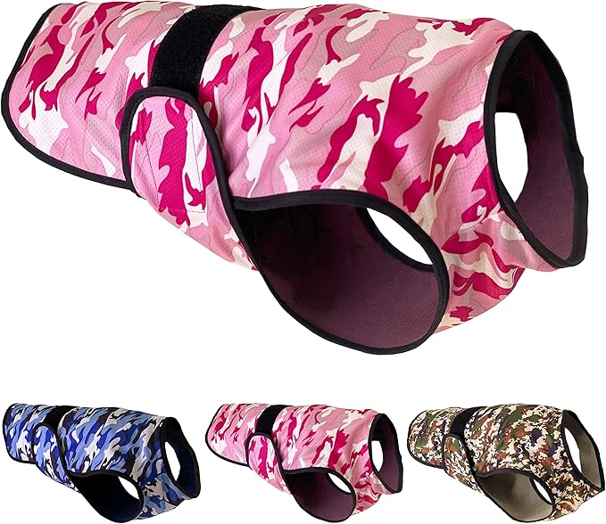 Dog Cooling Vest - 2-Layer Cooling with Soft Microfiber Fabric - Lightweight, Adjustable and Comfortable - UV Protection for Small to Large Dogs - Relief in Hot Weather (Pink, X-Small)