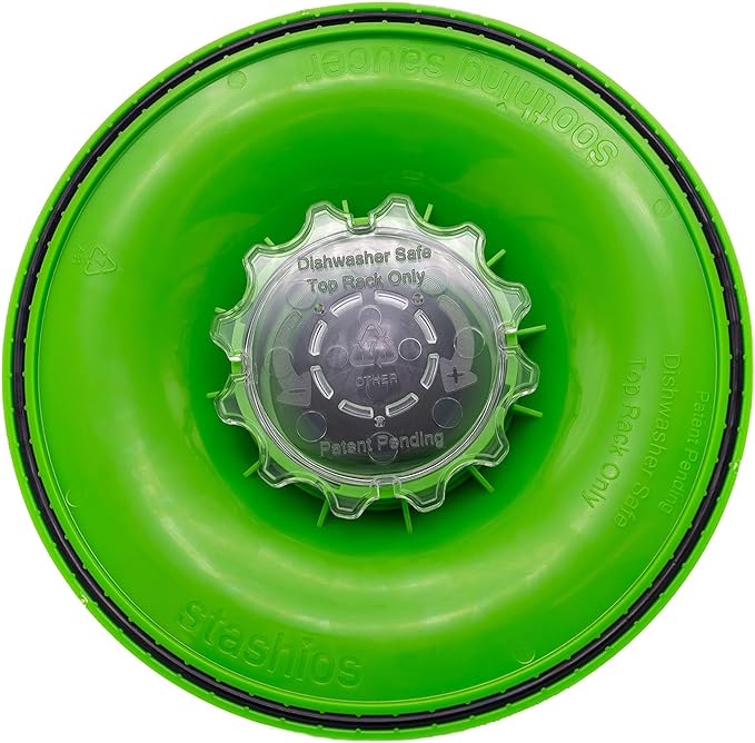 Stashios: Soothing Saucer - Dogs Slow-Licking Device, Rolling Ball Dispenses Liquid, Pet Calming Activity, Fill W/Liquid Treats-Broth-Soothing Sauce