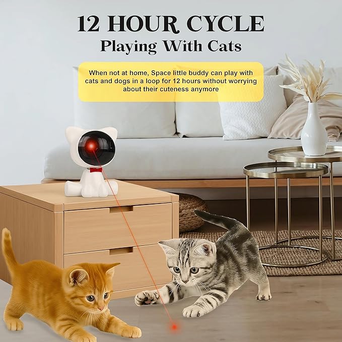 Interactive Cat Laser Toy for Indoor Cats – 360° Irregular Rotation, Rechargeable Automatic Pet Toy for Bored Indoor Adult Cats, Kittens, and Dogs