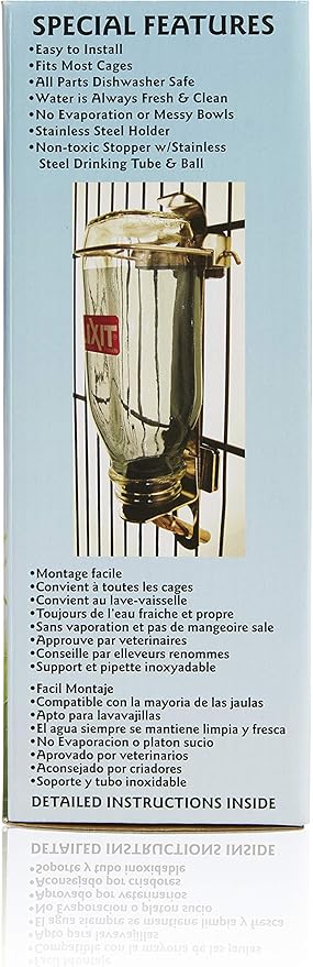 Lixit Heavy Duty Deluxe Glass Water Bottles for Birds, Dogs and Small Animals. (16oz Medium Tube)