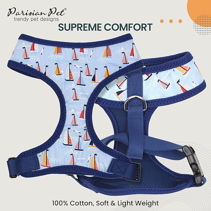 Parisian Pet Freedom Harness - Sail Boats
