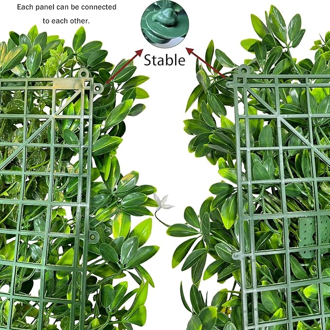 Artificial Plant Wall Roll: 5FT X 10FT (50 sqft) UV-Anti Ivy Privacy Fence Screen Faux Greenery Panels Backdrop Boxwood Ivy Vine Leaf Hedge for Indoor Outdoor Green Decor
