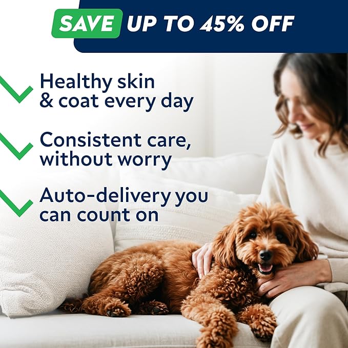 StrellaLab Dog Allergy Relief & Anti Itch Support Chews w/Omega 3: Real Ingredients, Real Taste! Skin & Coat Immune Supplement w/Fish Oil, Pumpkin & Enzymes — Developed by Experts - Made in USA -120Ct