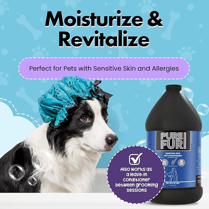 Pure Fur! by Girl With The Dogs - Made in USA - Sensitive Skin Pet Conditioner, 1 Gallon