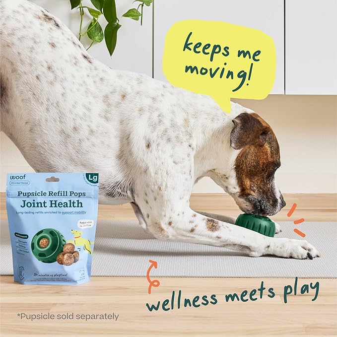 WOOF Hip & Joint Pupsicle Refill Pops - Dog Supplement for The Pupsicle Toy to Support Joint Health, Recovery, and Mobility - Small Pops