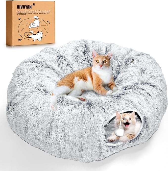 Multifunctional Cat Tunnel Toy - XL Interactive Cat Play Tunnel with Climbing Holes and Thick Resting Mat, Ideal for Mult Homes and Extended Playtime