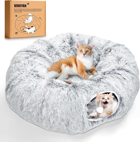 Multifunctional Cat Tunnel Toy - XL Interactive Cat Play Tunnel with Climbing Holes and Thick Resting Mat, Ideal for Mult Homes and Extended Playtime