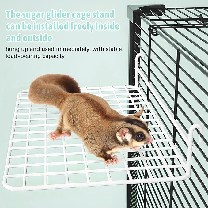 BNOSDM Rat Cage Platform with Ladder 4 PCS Small Animals Cage Accessories Metal Guinea Pig Climbing Toy for Sugar Glider, Chinchillas, Squirrel, Gerbils, Mouse Standing Jumping