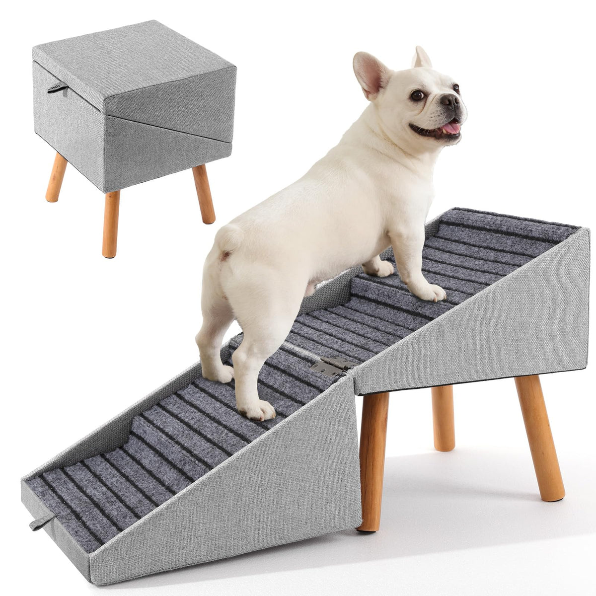 17" H Split Ottoman Dog Ramp for Couch, Foldable Dog | Pet Essentials - Image 1