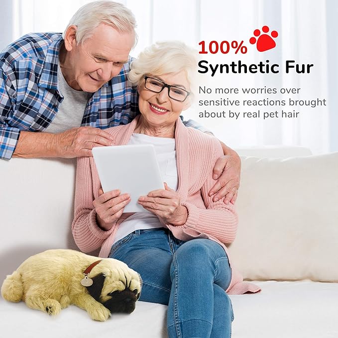 Original Petzzz Huggable Pug Puppy, Realistic, Lifelike Stuffed Interactive Pet Toy, Companion Pet Dog with 100% Handcrafted Synthetic Fur