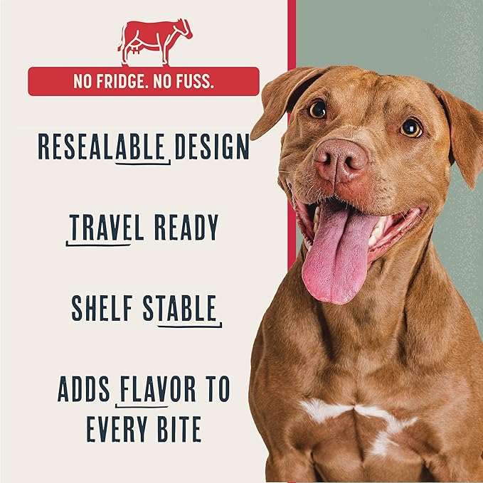 Flavors Dog Food Topper, Freeze-Dried, Grain-Free, (3 Pack), 3.1 oz - Beef Recipe