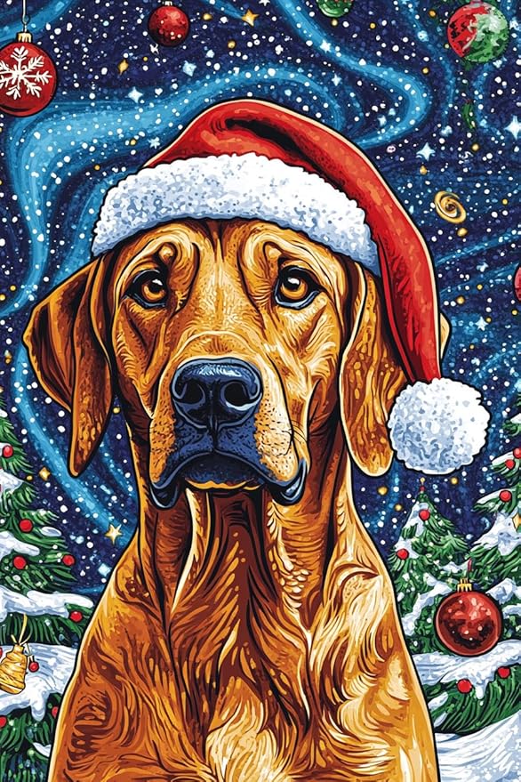 LTCZ Dog Wearing A Hat Diamond Art Kits for Adults, ChristmasDiy 5d Diamond Painting Kits for Beginners, Very Suitable for Home Leisure and Wall Decoration 20 * 24Inch