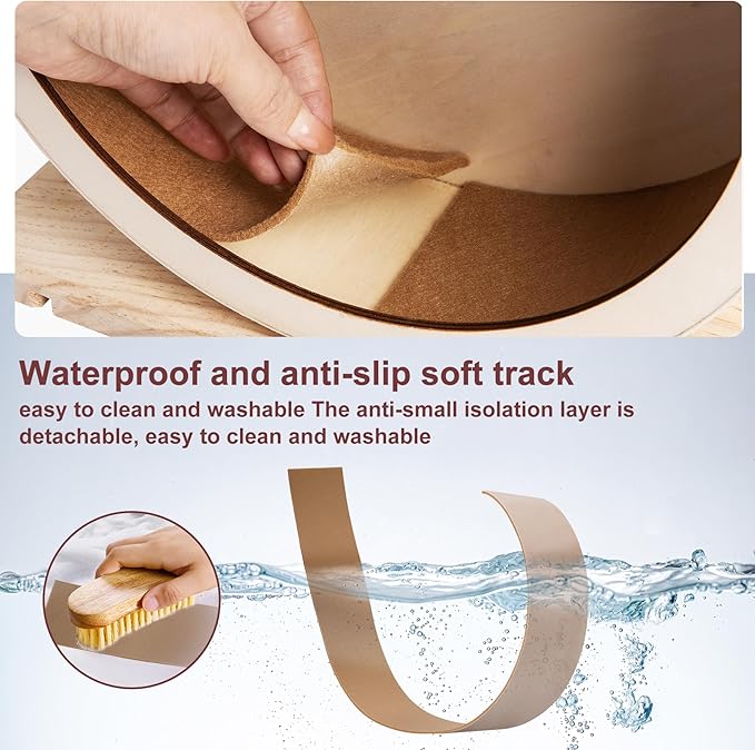 antiai Hamster Wooden Silent Wheel, 12 Inch Small Animal Exercise Wheel Accessories, Quiet Spinner Hamster Running Wheels Prevent Depression Toys for Hamsters, Gerbils, Mice and Other Small Pets (XL)