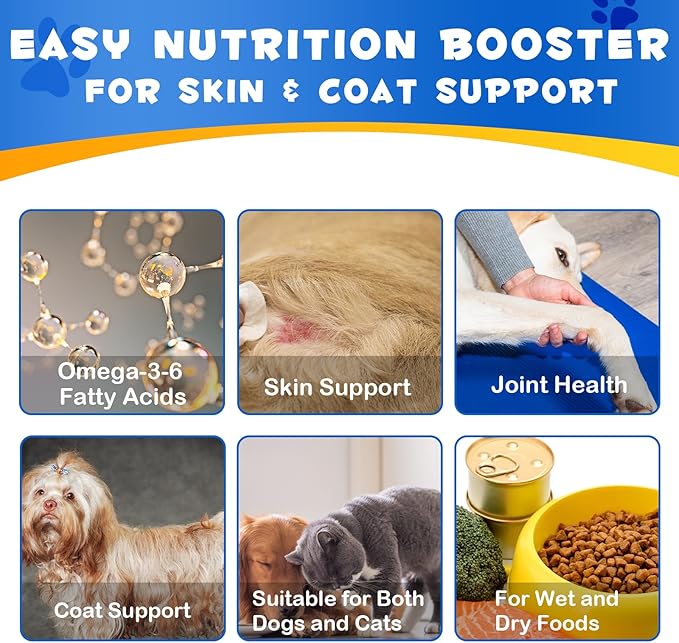 Alaskan Salmon Oil for Dogs 2Pcs, Omega 3 Fish Oil with Natural EPA+DHA Fatty Acids for Skin, Joints, Coat Health, Dog Skin and Coat Fish Oil Liquid Supplement, All Ages All Breeds 17.6fl.oz.(2 x 8.8)