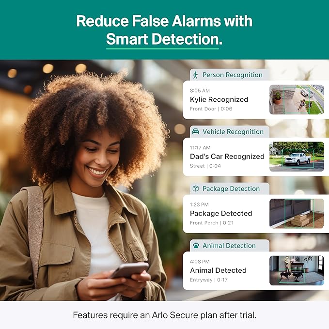 Arlo Essential XL Security Camera 2K (3rd Gen, 2025 Release) - Wireless Outdoor Camera, 4X Longer Battery, Person Recognition, Package Detection, Animated Preview, 1-Mo. Trial of Secure Plan, 1 Cam