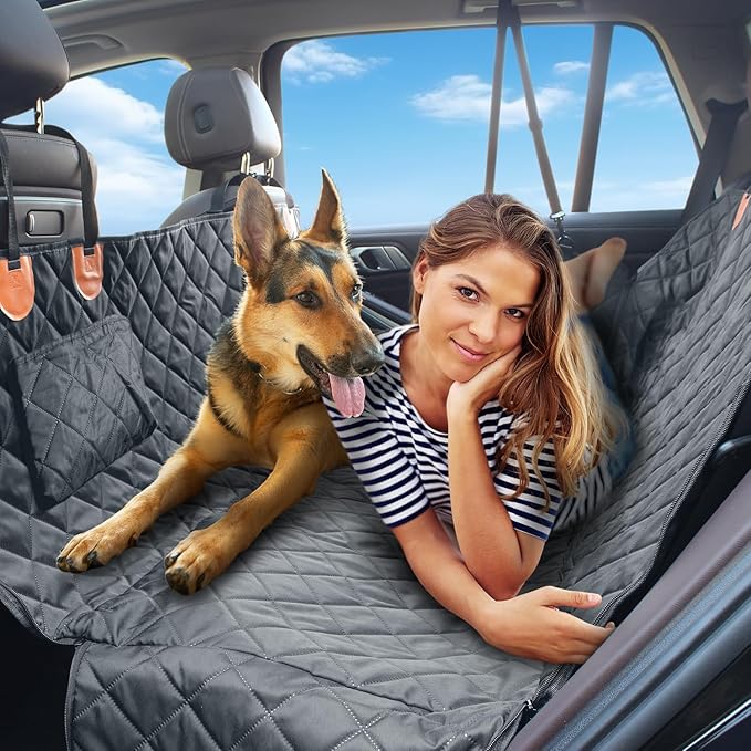 Car Dog Cover Back Seat – 100% Waterproof Heavy Duty 600D Oxford Fabric Dog Hammock for Car, Scratch-Proof & Nonslip Back Seat Cover, Multi-use Pet Seat Cover for Cars, Trucks & SUVs