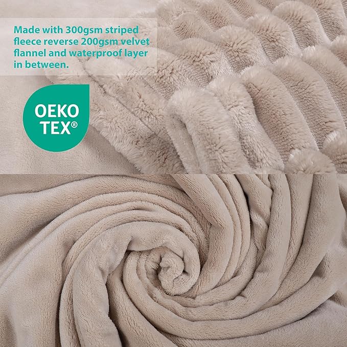 Waterproof Dog Blanket, Soft Fleece Blanket for Couch Protector, Reversible Pet Blankets Furniture Protector Cover for Small Medium Large Dogs Cats (Line, 30"x40")