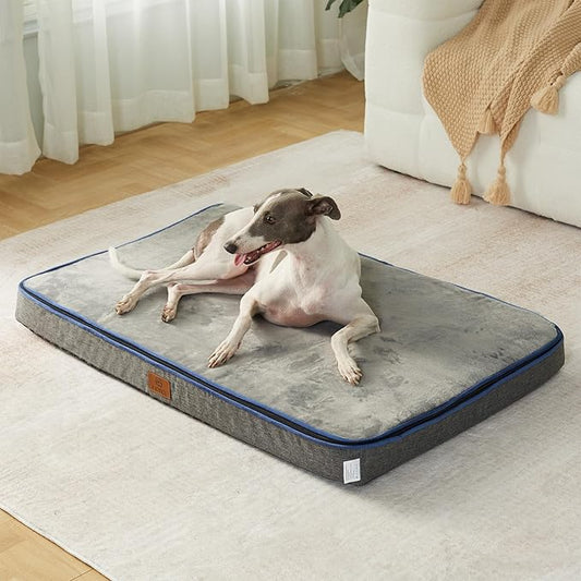 Memory Foam Large Dog Bed - 4” Thick Orthopedic Beds for Large Dogs - Waterproof Dog Bed with Removable Washable Cover & Wrap-Around Zipper - Ultimate Comfort and Easy Maintenance