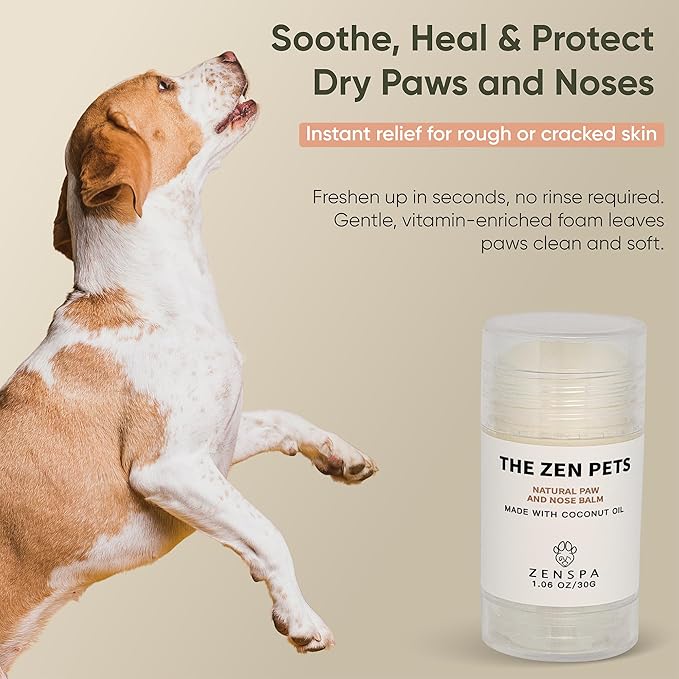 ZenSpa 4-in-1 Dog Spa Kit | Oatmeal Shampoo, Conditioner, Paw Cleanser and Nose Balm | Hypoallergenic Natural Formula for Sensitive Skin | All Breeds and Puppies