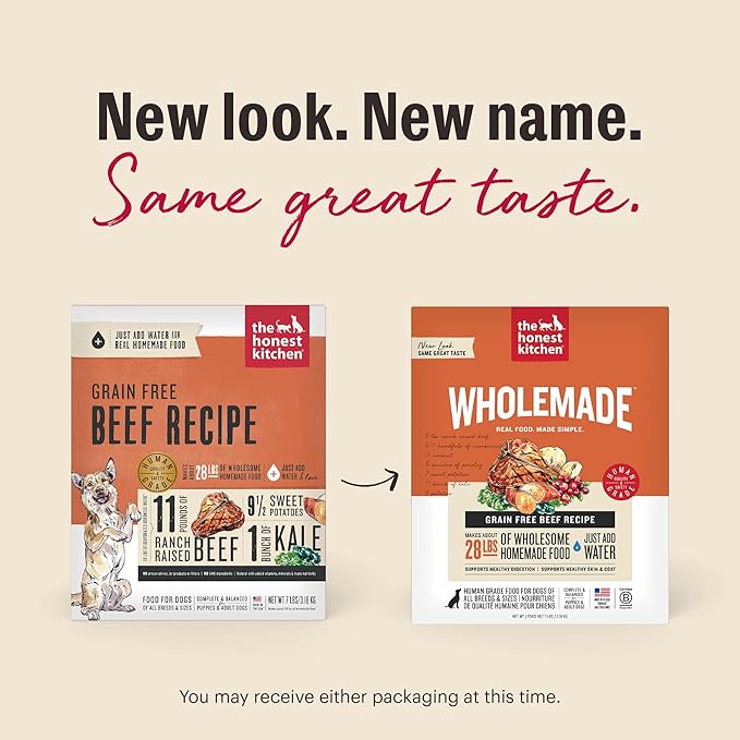 The Honest Kitchen Wholemade™ Dehydrated Grain Free Beef Dog Food, 7 lb Box