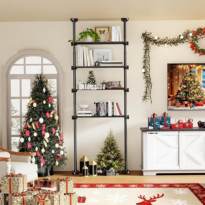 No-Drill Over Toilet Storage Shelf - 4-Tier Adjustable Bathroom Organizer