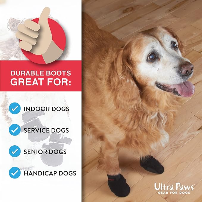 Durable Dog Paw Protector|Dog Boots|Dog Shoes|Black Light Duty Heat, Water Resistant Dog Booties for hot Pavement for Medium Dogs (Size 5)