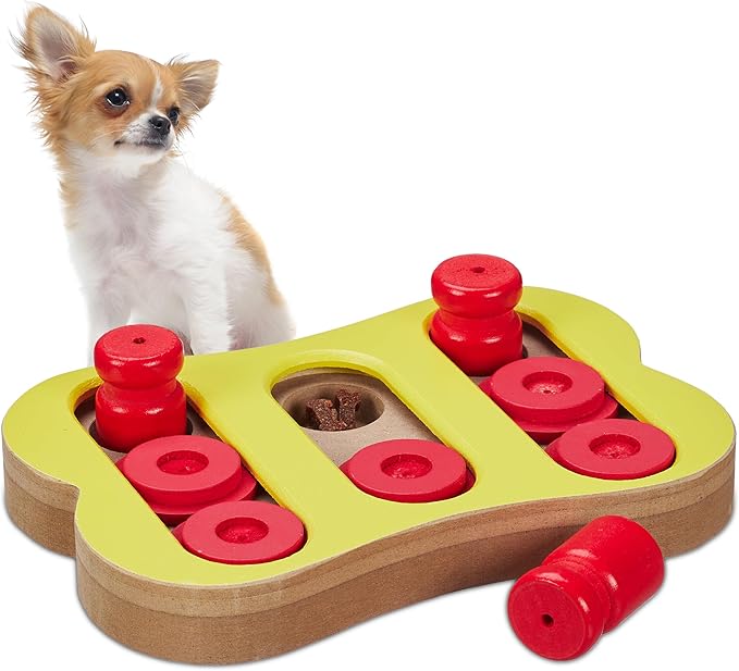 Relaxdays Intelligence Toy for Dogs, Hide Treats, Interactive Dog Toy, Intelligence, MDF, Multicoloured