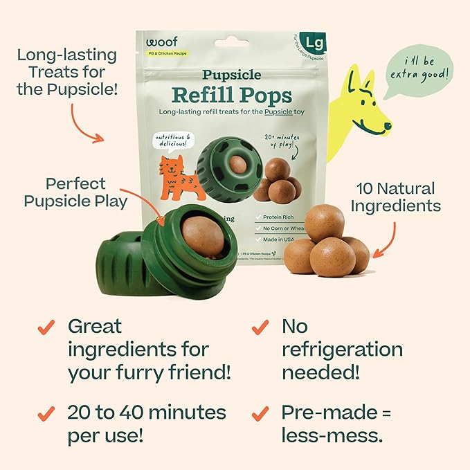Woof Pupsicle Pops - Premade Long Lasting Dog Pupsicle Pop Treats