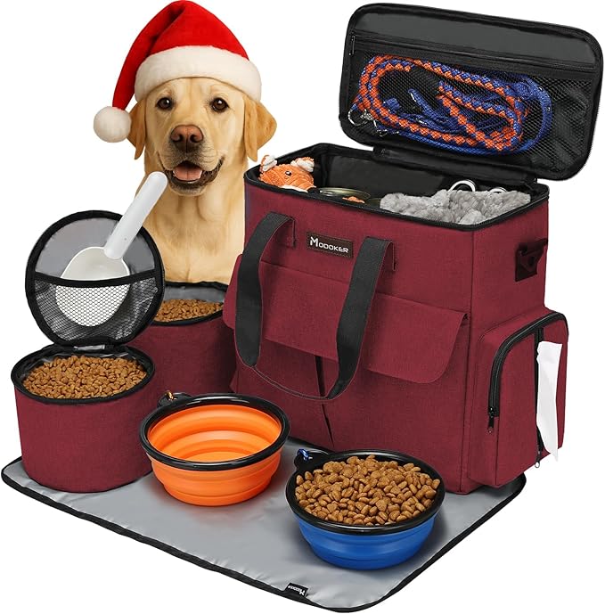 Airline Travel Bag – All-in-One Pet Weekend Set + Collapsible Bowls