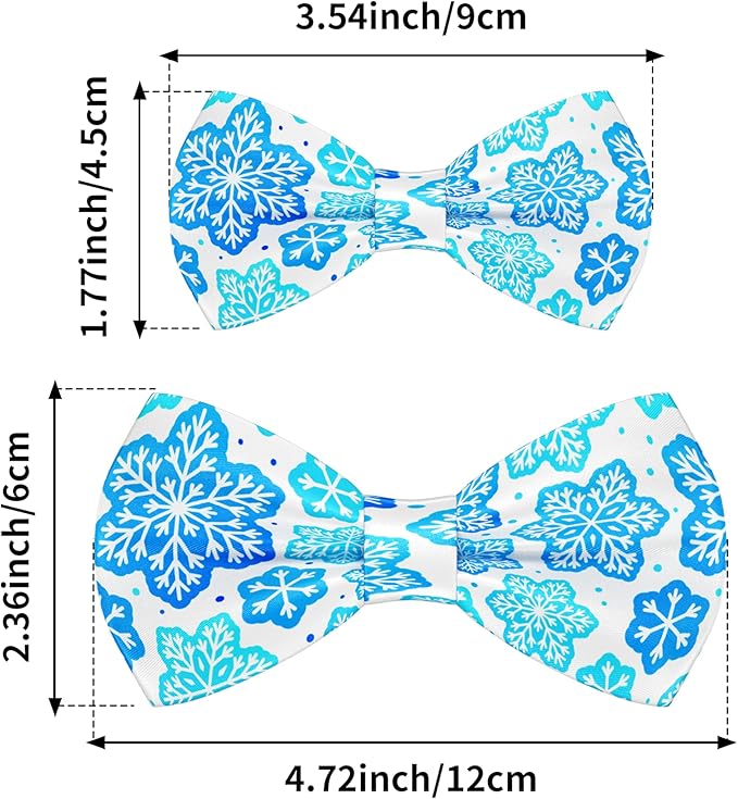 PET SHOW 10 Pack Winter Big Dog Bow Ties for Large Medium Dogs Sliding Collar Attachments Snowflake Bowties Snowman Bowknots Holiday Party Pet Grooming Accessories(Large)