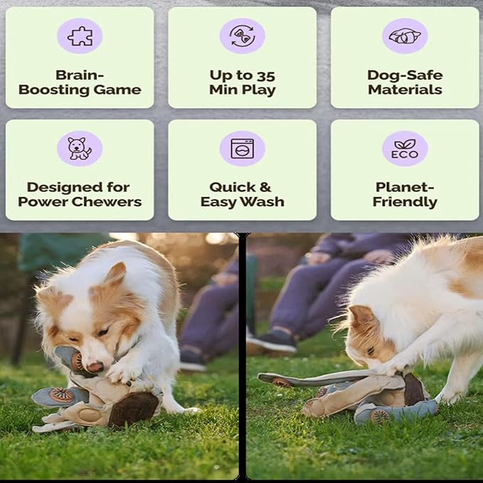 Durable Dog Puzzle Toy, Interactive Enrichment Treat Dispensing Toy for Dogs, Mentally Stimulating Brain Game for Power Chewers, Machine Washable & Eco-Friendly, 31.5in Star Shaped Dog Chew Toy