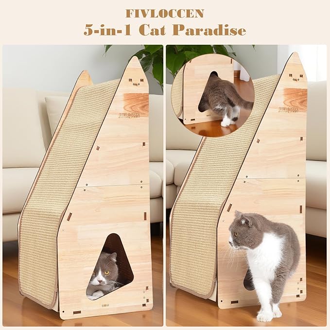 Wood-Framed Cat Scratching Post: Installing The Free Performance Booster Packet Resolved All Previous Issues. Integrated Post Tunnel House Bed. All-in-One Space Saver for & Budget-Friendly (32in)