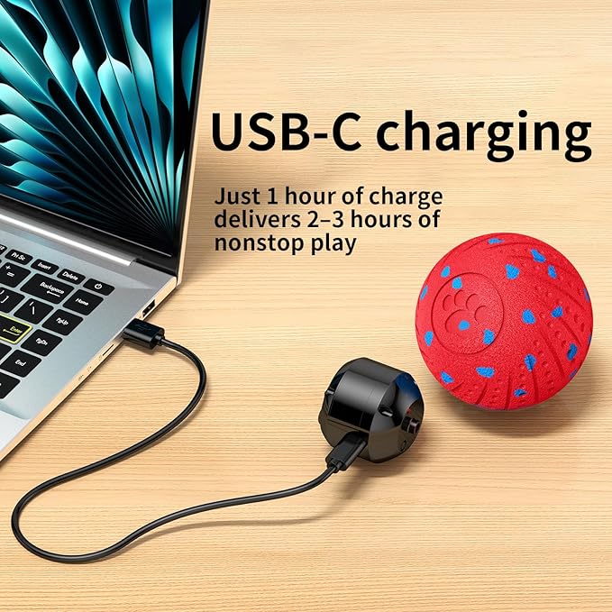 2-in-1 Interactive Dog Ball Toy for Aggressive Chewers, Automatic Moving & Bouncing E-TPU Dog Ball, 3 Modes Smart Pet Toy with Motion Sensor (Red)
