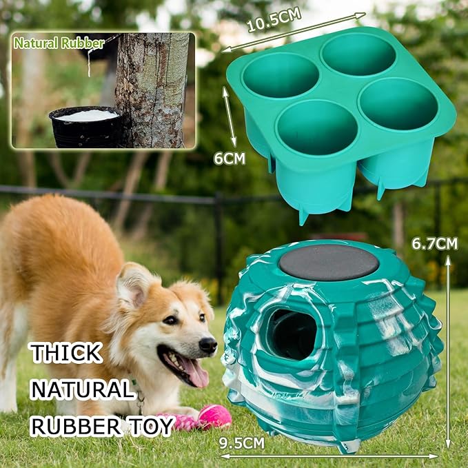 XHX Long-Lasting Interactive Dog Toy Safe for Medium and Large Dogs 25-75 lbs(Green and White, Medium)
