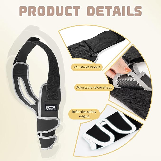 Dog Elbow Brace for Elbow and Shoulder Support, Elbow Hygroma Dysplasia Dislocation, Reflective Dog Recovery Suit, Helps Wound Healing, Prevents Licking, S