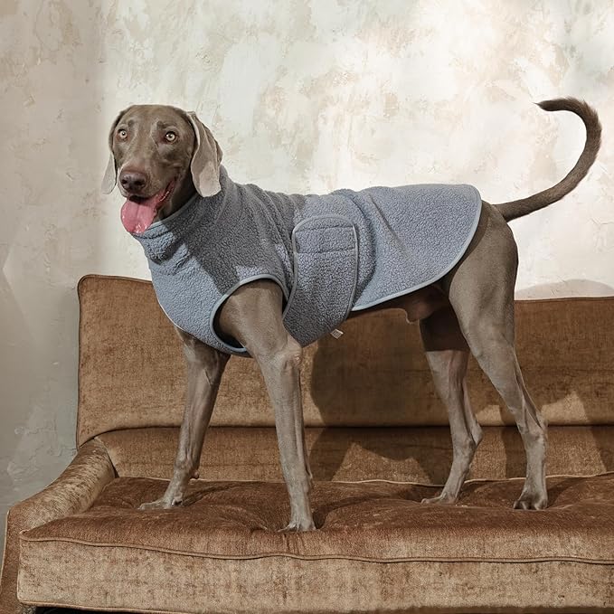 ROZKITCH Reversible 3XL Dog Fleece, Adjustable Sweatshirt for Large Breeds, Super Warm Double-Sided Plush Sweater for Cold Weather Winter Fall Bluegreen 3XL