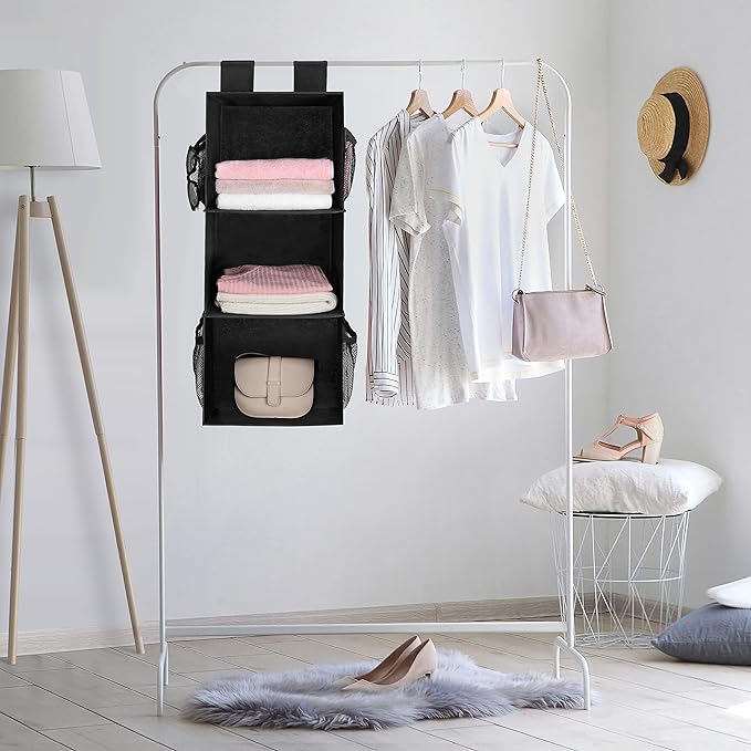 MAX Houser Hanging Closet Organizer, Hanging Sweater Organizer,Foldable Hanging Shelves for Closet