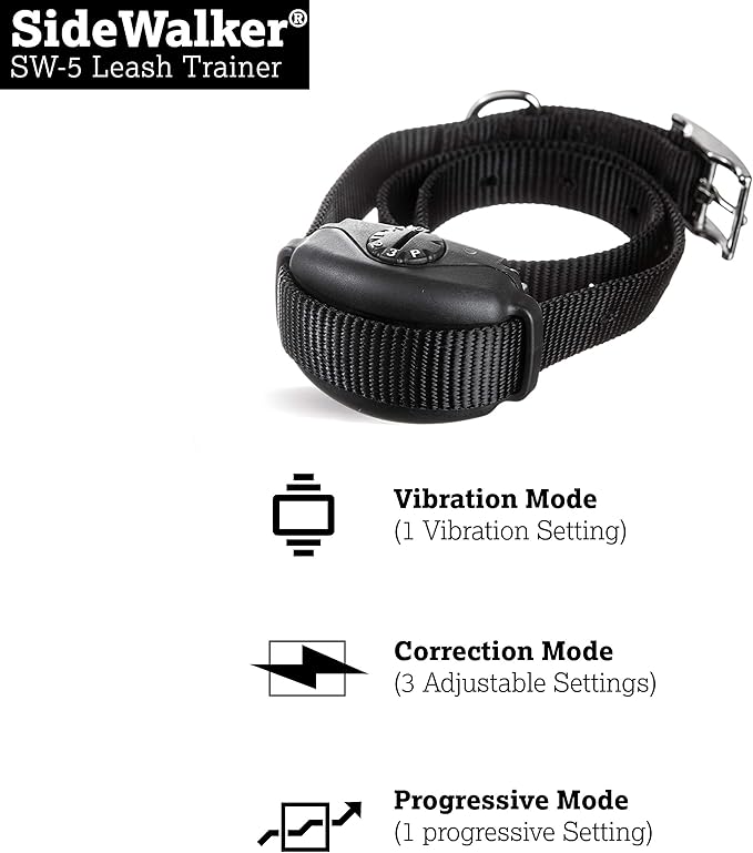 DogWatch SW-5 Dog Leash Trainer - Stop Dogs from Pulling on The Leash, Self Teaching Electronic Collar, 3 Levels of Static Stimulation, Vibration, Progressive Modes, Rechargeable, Waterproof