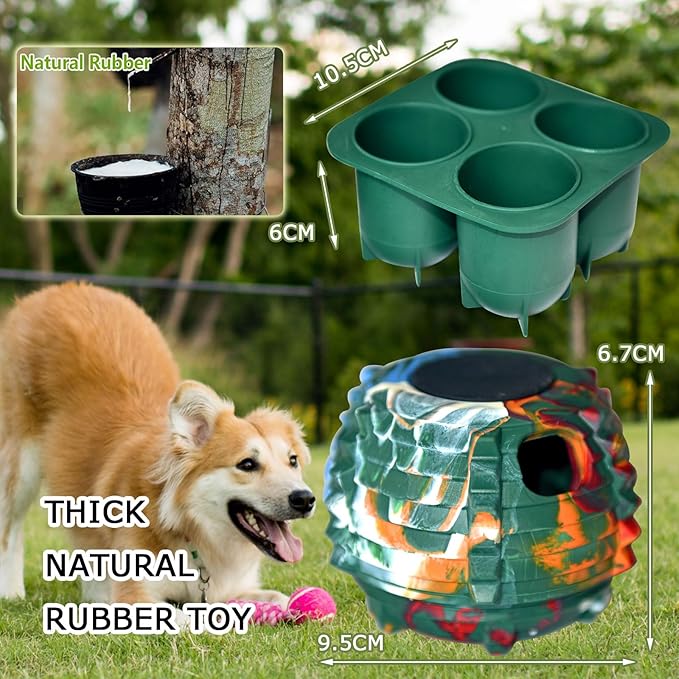 XHX Long-Lasting Interactive Dog Toy to Keep Your Pup Busy and Distracted - Safe for Dogs - Low-Mess Design - Dog Toys for Medium and Large Dogs 25-75 lbs(Medium，Camouflage Color (Green Background))