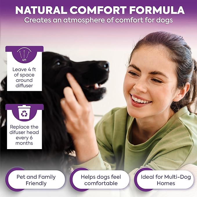 TopSum Pheromone Diffuser for Dogs: Premium Dog Calming Diffuser - Calming Pheromones for Dogs - Dog Appeasing Pheromone - Pet Calming Diffuser, 4 in 1 (Purple)